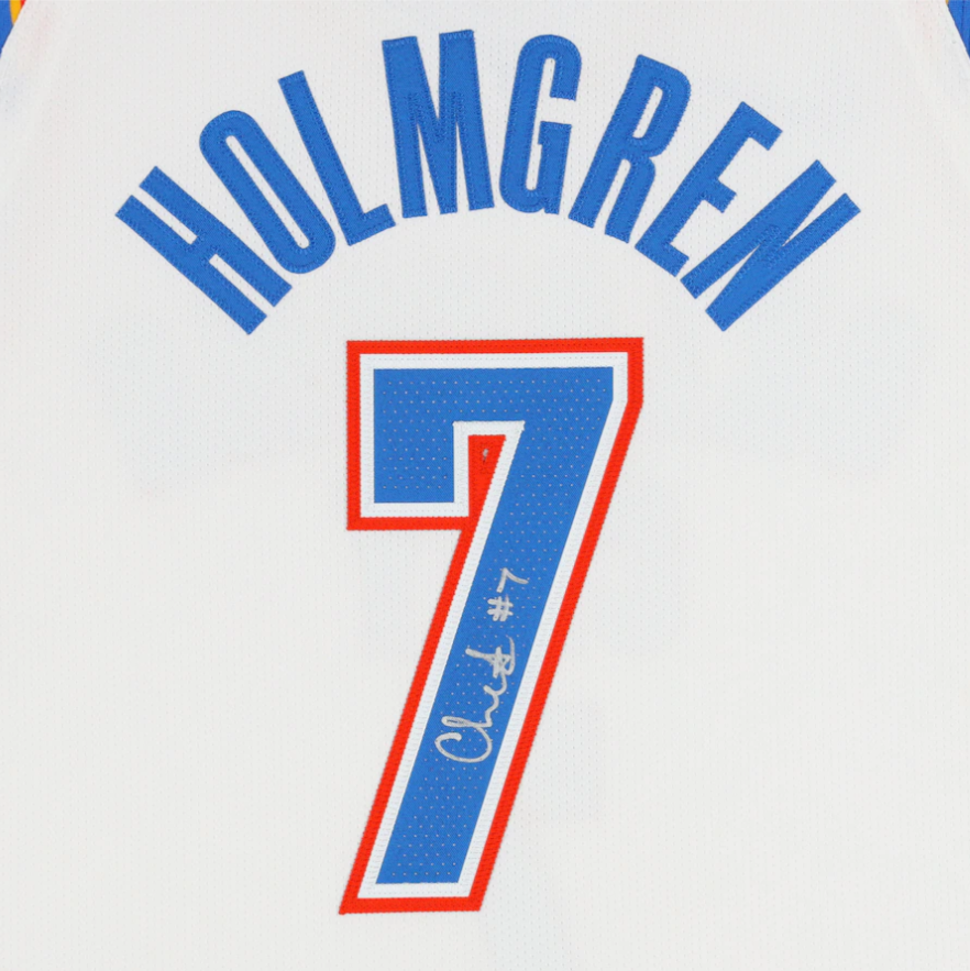 Chet Holmgren Oklahoma City Thunder Autographed Nike White Association Edition Authentic Jersey