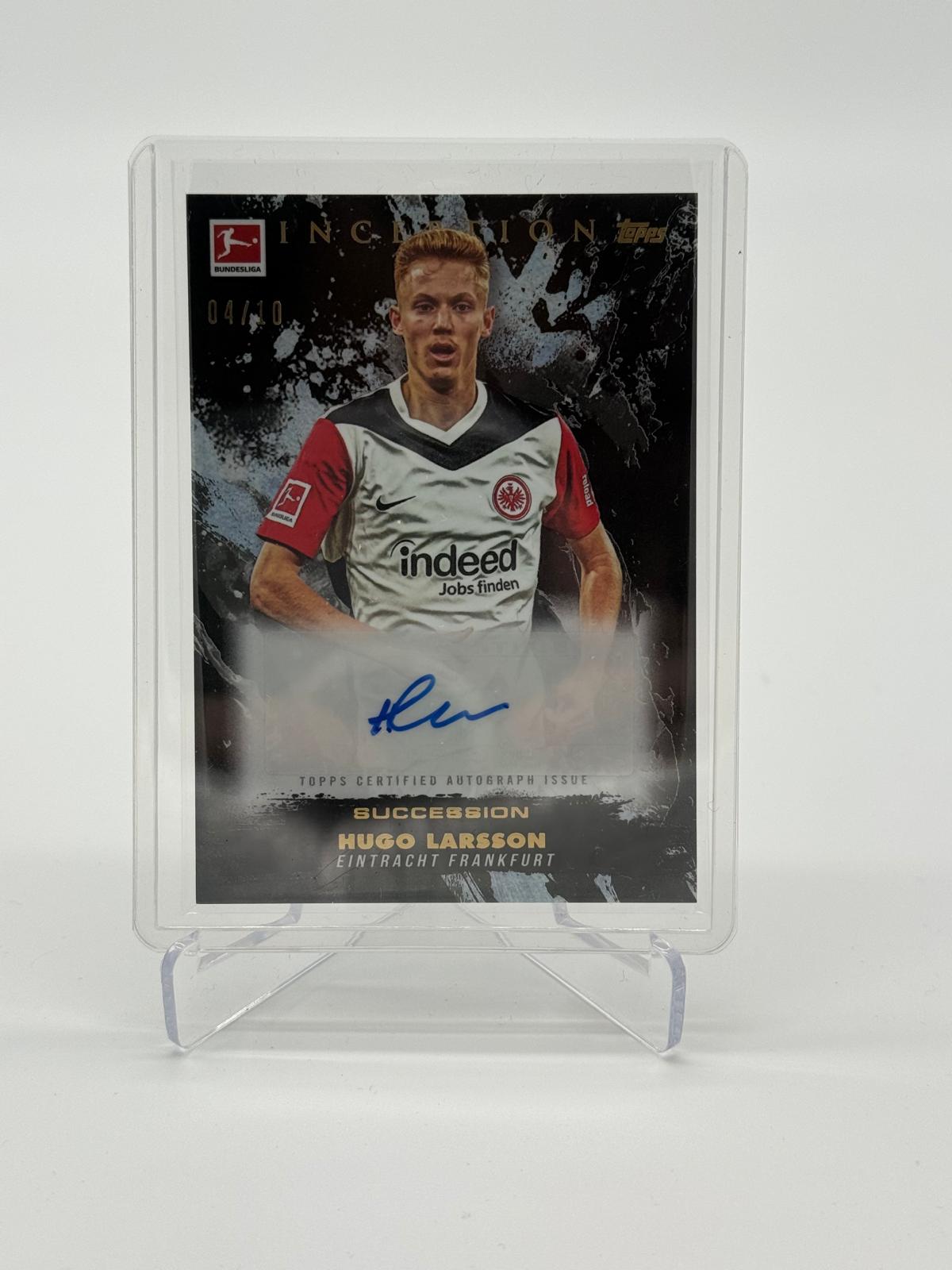 2024-25 Topps Inception Bundesliga Hugo Larsson Black Succession Auto 04/10