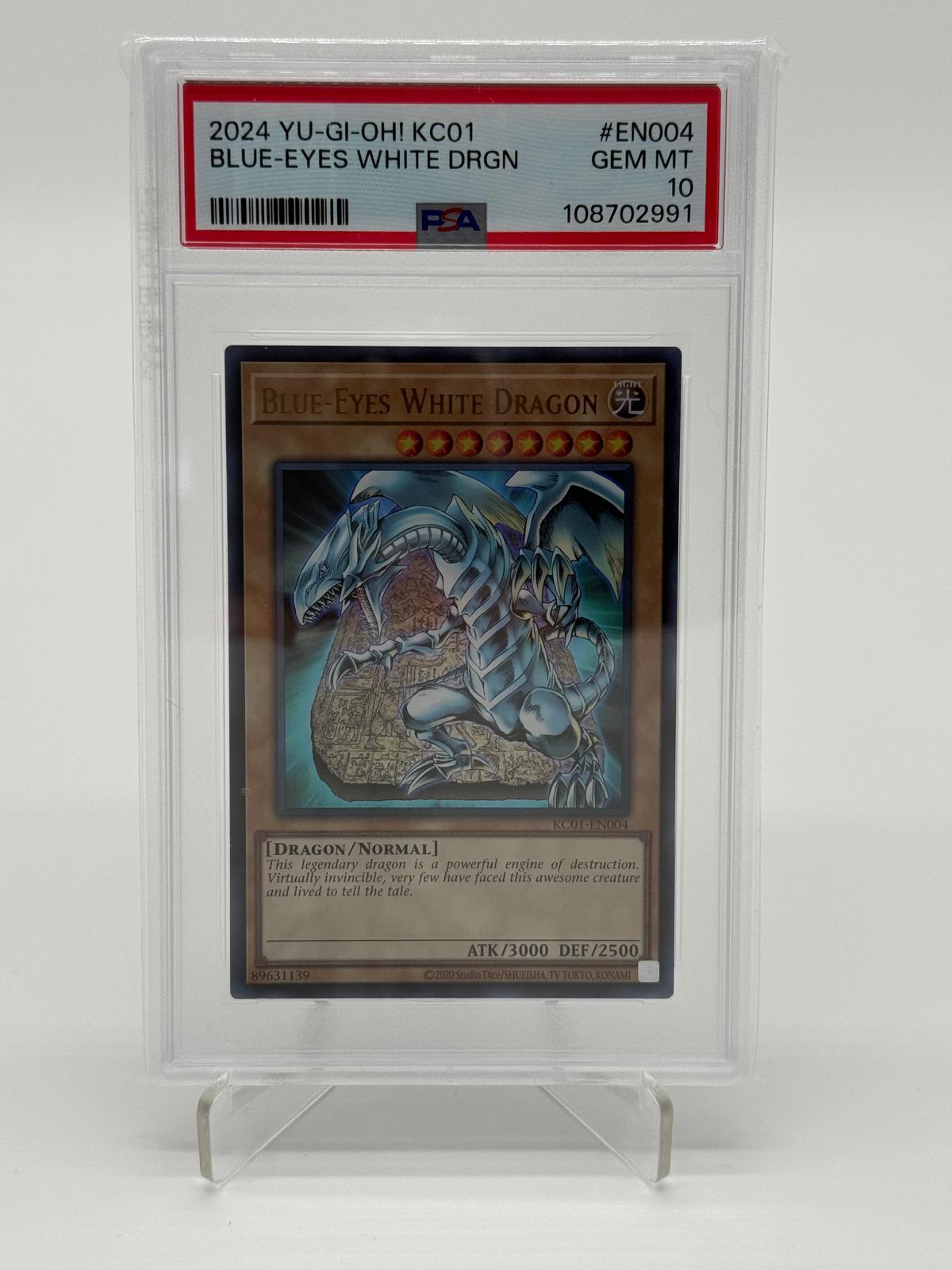 2024 YU-GI-OH! KC01-EN004 Blue-Eyes White Dragon PSA 10