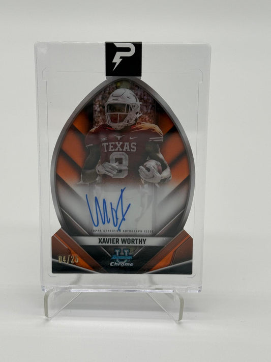 2023 Bowman U Chrome Xavier Worthy Die Cut Auto 04/25