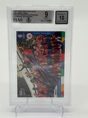 2024 Topps Now UEFA Euro Lamine Yamal On Card Auto BGS 9 Auto 10