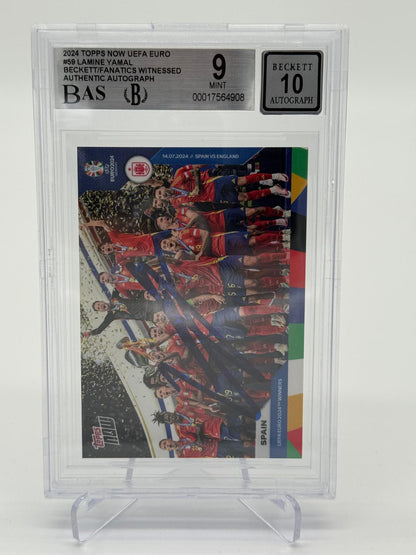 2024 Topps Now UEFA Euro Lamine Yamal On Card Auto BGS 9 Auto 10