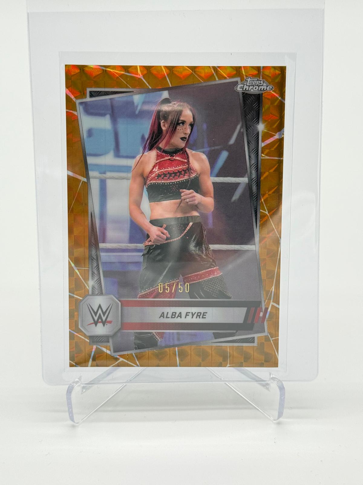 2025 Topps Chrome WWE Alba Fyre Gold Geometric /50