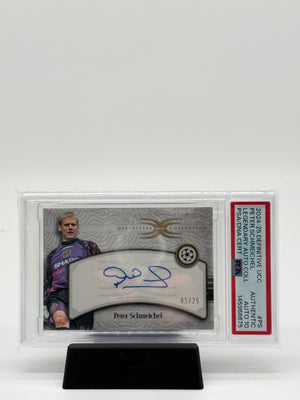 2024-25 Topps Definitive UCC Peter Schmeichel Auto 03/25 PSA 10