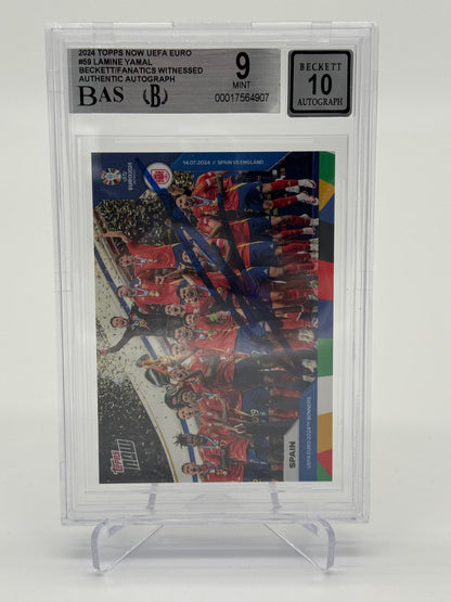 2024 Topps Now UEFA Euro Lamine Yamal On Card Auto BGS 9 Auto 10