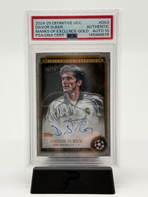 2024-25 Topps Definitive UCC Davor Suker MOE Auto 25/50 PSA 10