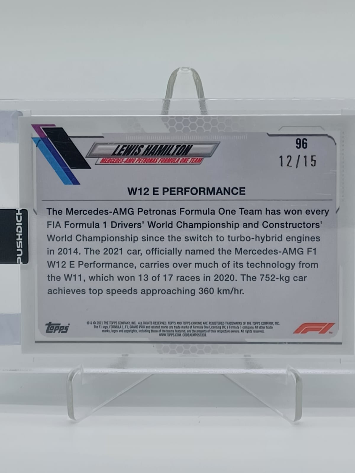 2021 Topps Chrome Formula One Lewis Hamilton W12 E Performance /15 #96