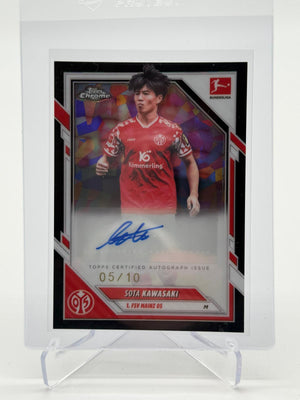 2026 Topps Chrome Bundesliga Sapphire Sota Kawasaki Autogramm 05/10