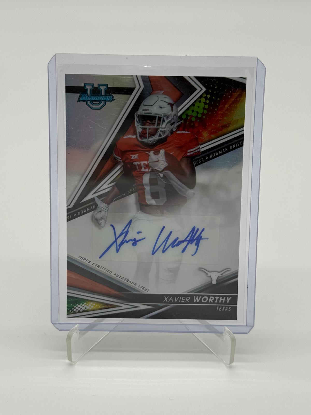 2021-22 Bowman University Chrome Prospect Xavier Worthy Auto 1st RC Refractor