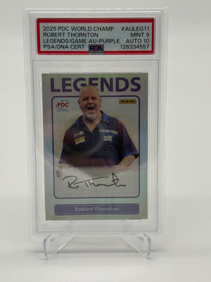 2025 Panini PDC World Championship Robert Thornton /75 Auto PSA 9 AU 10