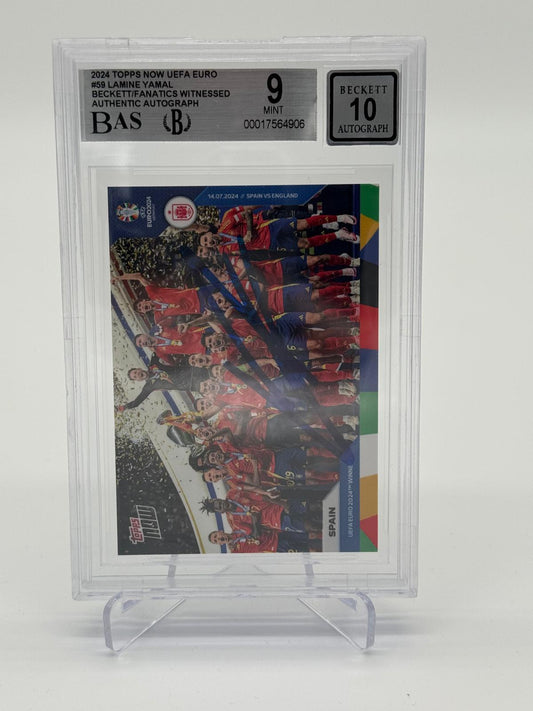 2024 Topps Now UEFA Euro Lamine Yamal On Card Auto BGS 9 Auto 10