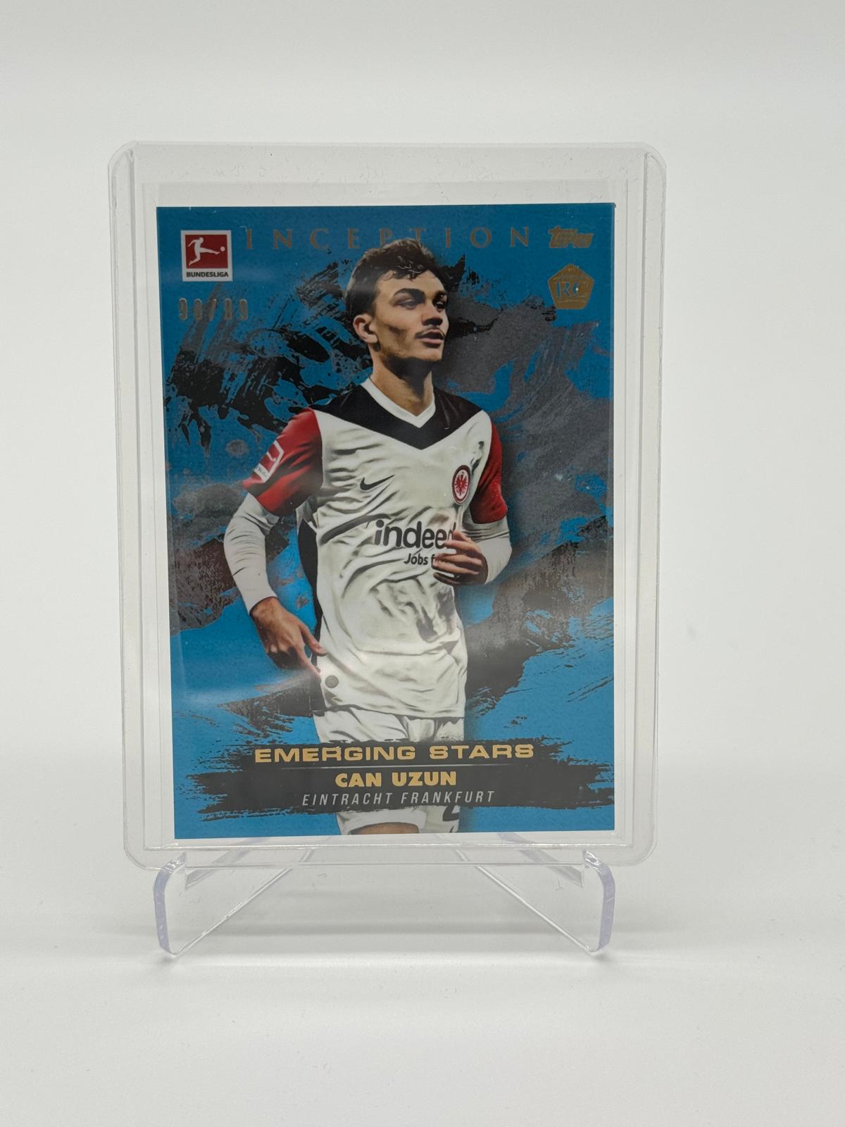 2024-25 Topps Inception Bundesliga Can Uzun RC Blue Emerging Stars 98/99