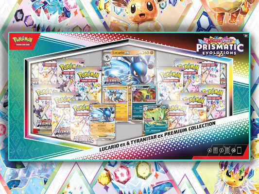 Pokemon Prismatic Evolutions Lucario ex & Tyranitar ex Collection EN (SEALED)