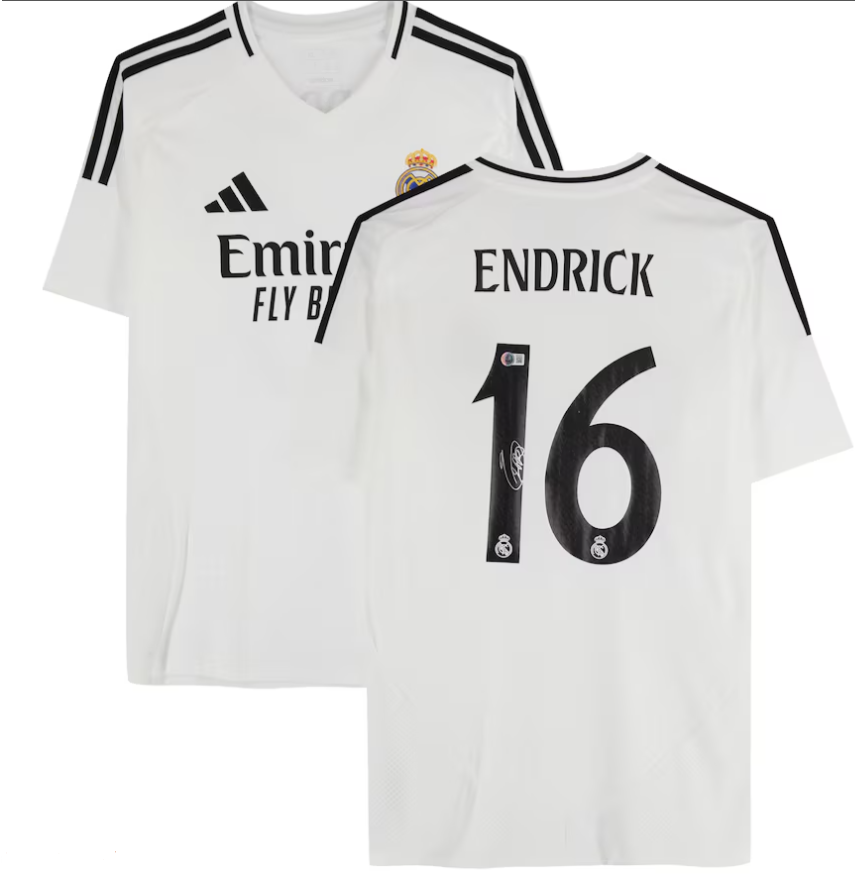 Endrick Real Madrid Autogrphed Fanatics Authentic White Jersey