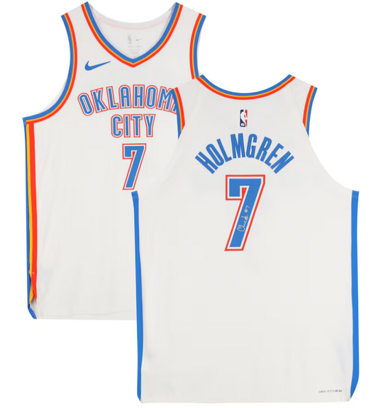 Chet Holmgren Oklahoma City Thunder Autographed Nike White Association Edition Authentic Jersey