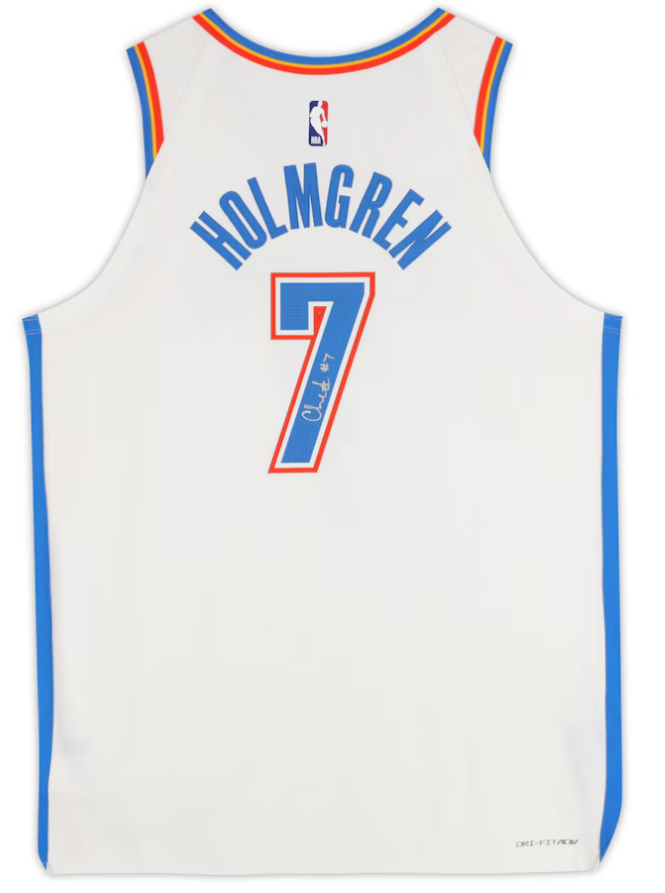 Chet Holmgren Oklahoma City Thunder Autographed Nike White Association Edition Authentic Jersey