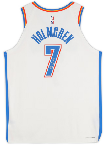 Chet Holmgren Oklahoma City Thunder Autographed Nike White Association Edition Authentic Jersey