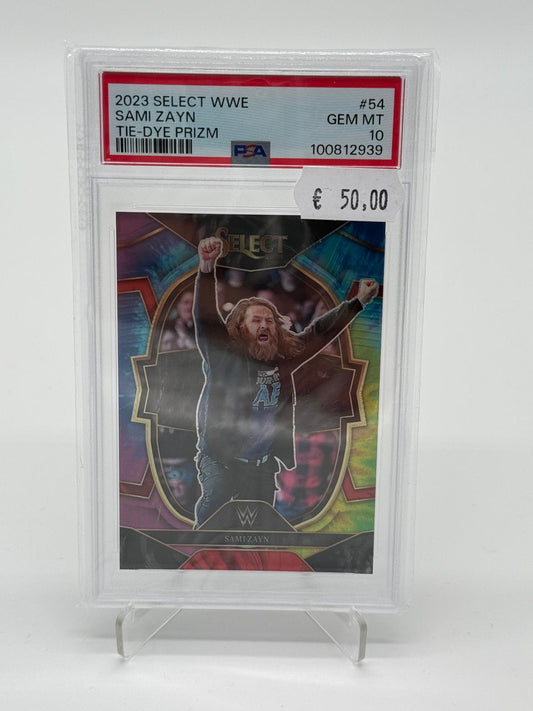 2023 Panini Select WWE Sami Zayn Tie-Dye Prizm /25 PSA 10