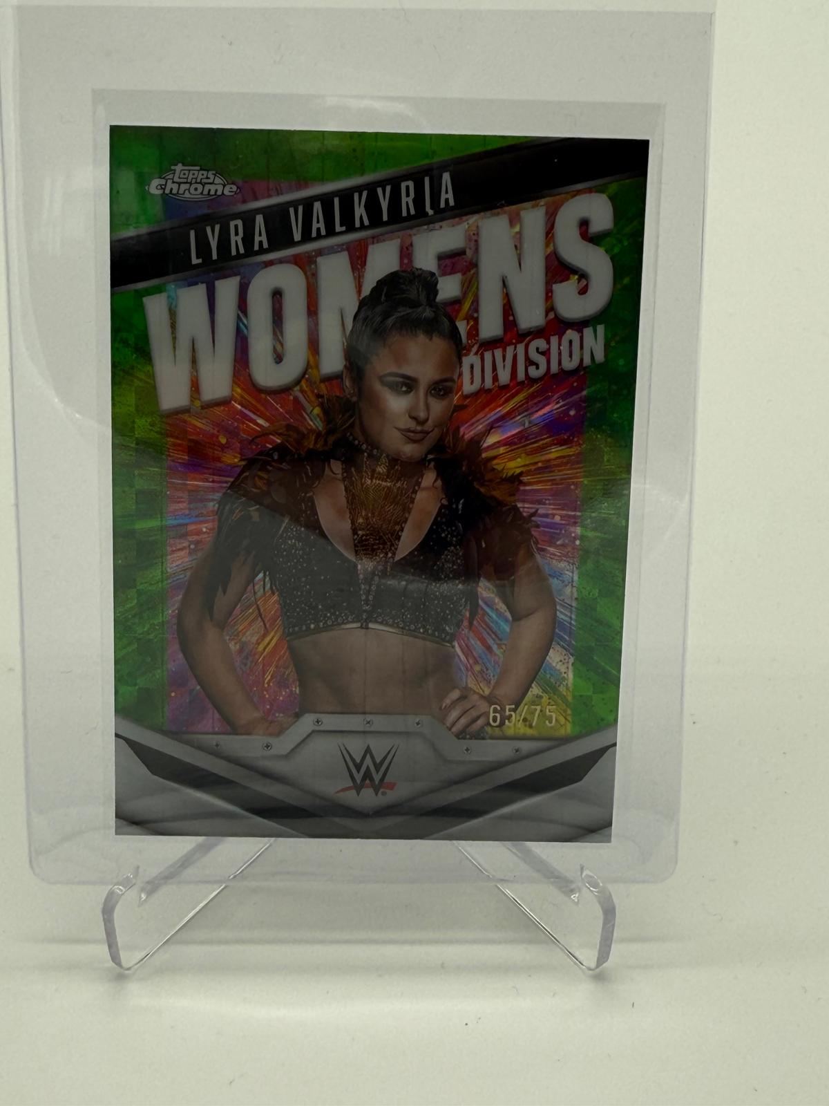2025 Topps Chrome WWE Lyra Valkyria Womens Division Neon Green Geometric /75