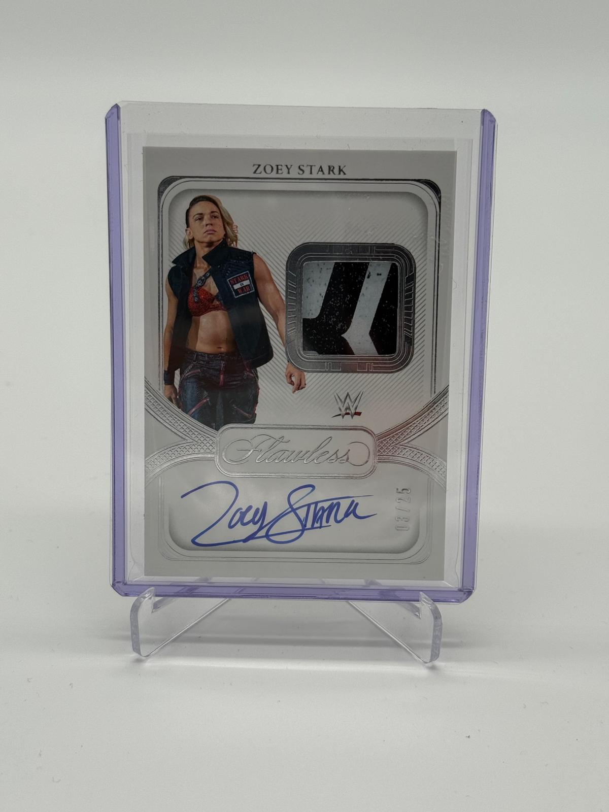 2024 Panini Flawless WWE Zoey Stark Patch On Card Autograph 03/25