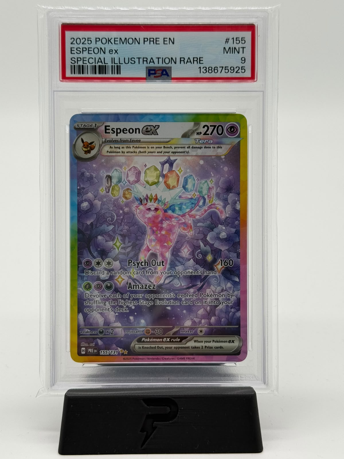 2025 Pokemon Espeon ex #155 PSA 9
