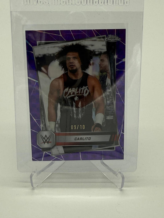 2025 Topps Chrome WWE Carlito Purple Geometric /10