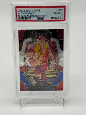 2023 Panini Select WWE Hulk Hogan Black and Blue Prizm 43/49 PSA 10