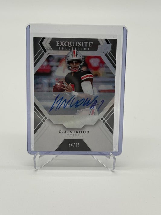 2022 Upper Deck Exquisite Collection C.J. Stroud On Card Rookie Auto 54/99