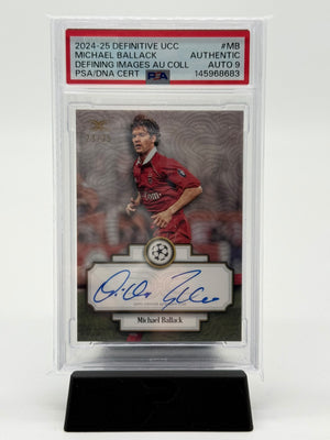 2024-25 Topps Definitive UCC Michael Ballack Auto 23/25 PSA 9