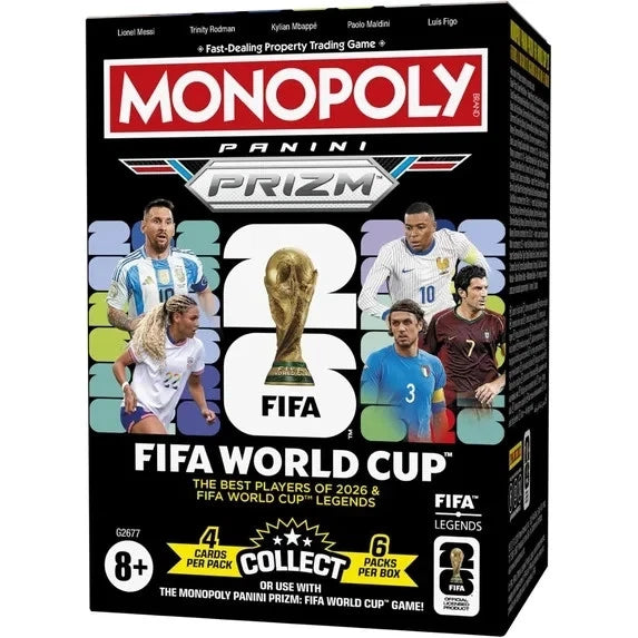 2026 Panini Prizm Monopoly FIFA World Cup Blaster Box Fußball Trading Cards